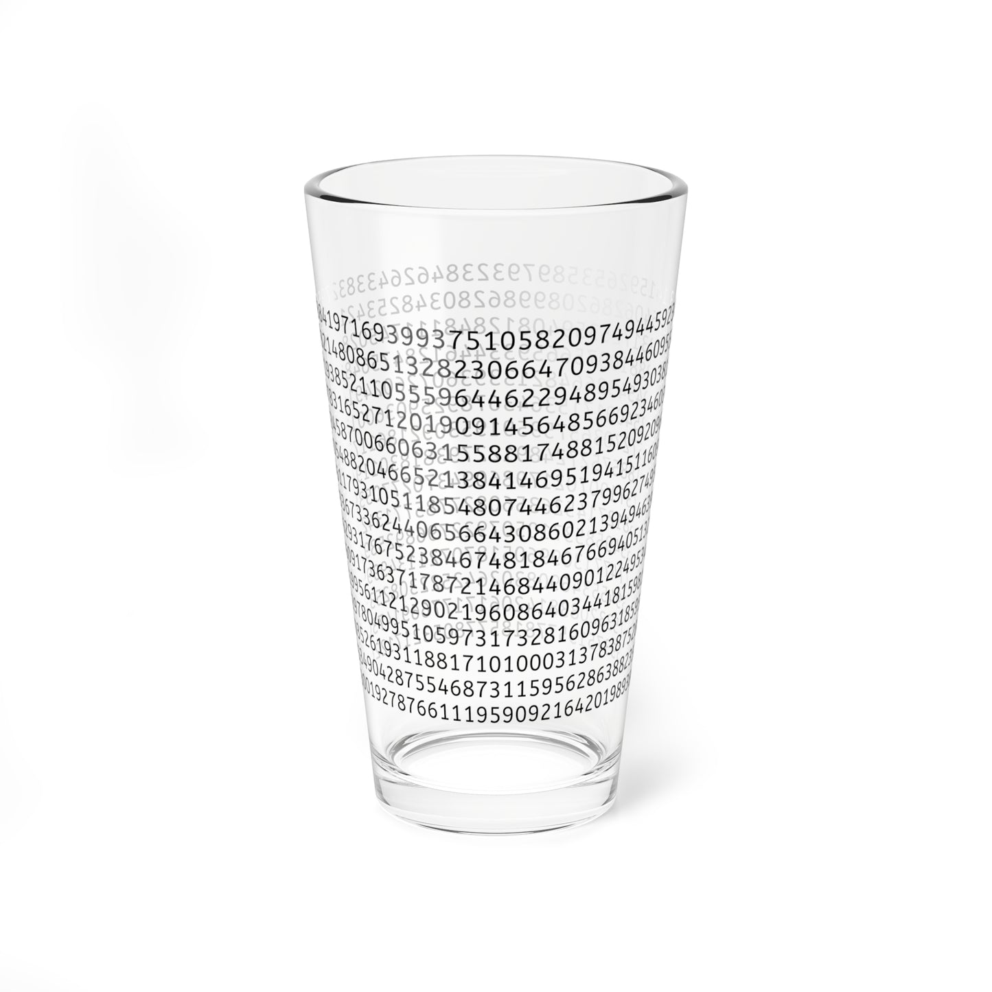 Pi-Themed Mixing Glass – Math Lover’s Drinkware with the First 1,003 Digits of Pi