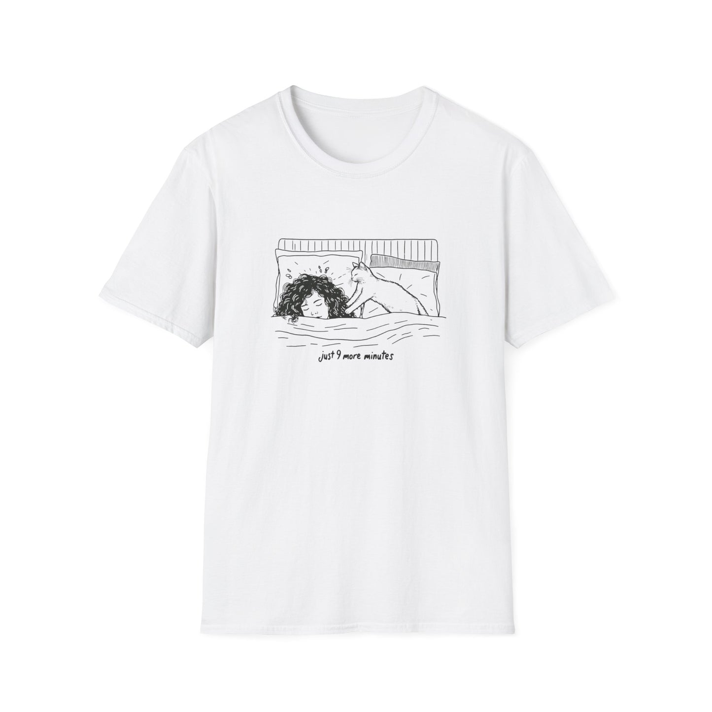 Just 9 More Minutes Cat Lover's T-Shirt – Perfect for Early Morning Snuggles