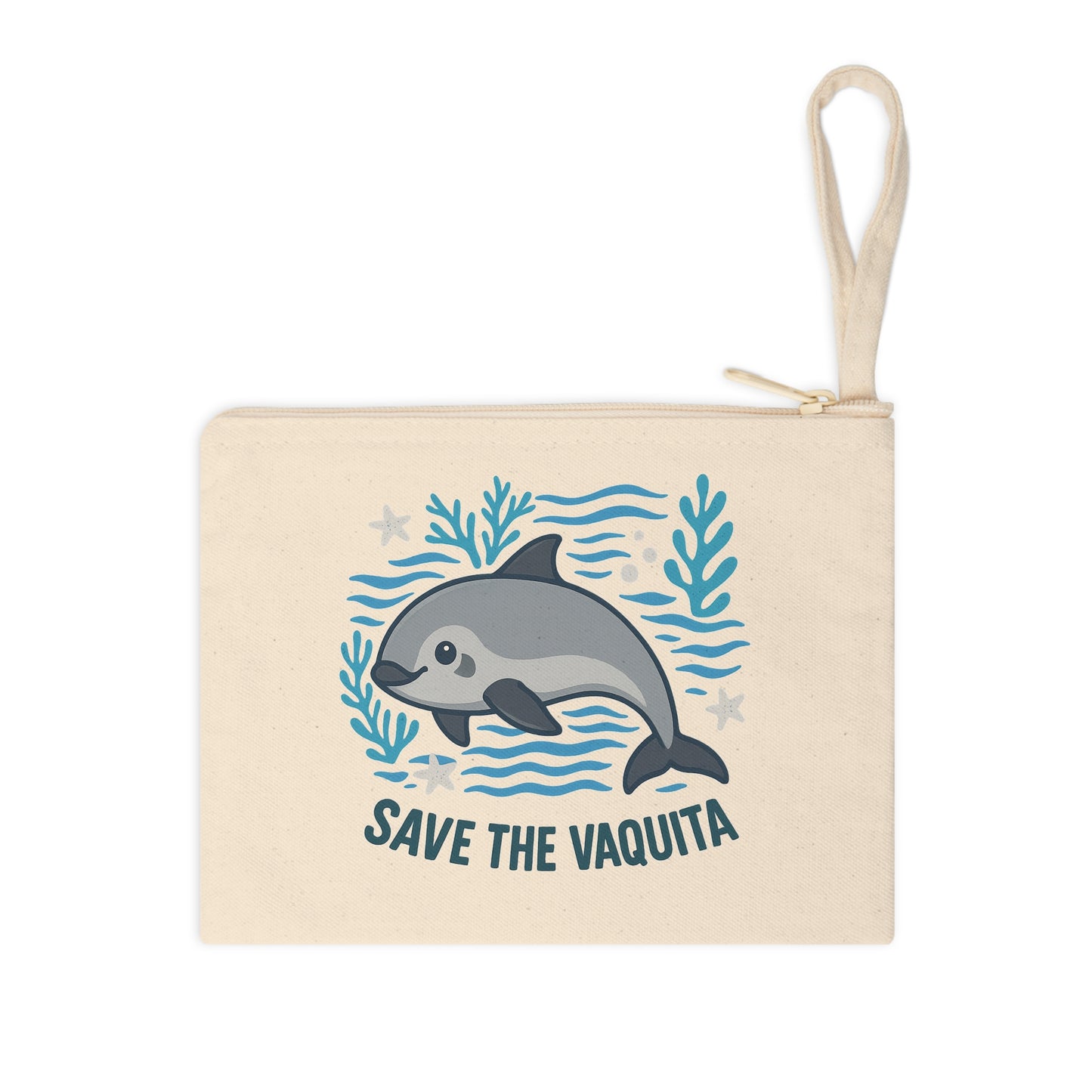 Vaquita Zip Pouch – Ocean-Inspired Accessory Bag for Animal Lovers