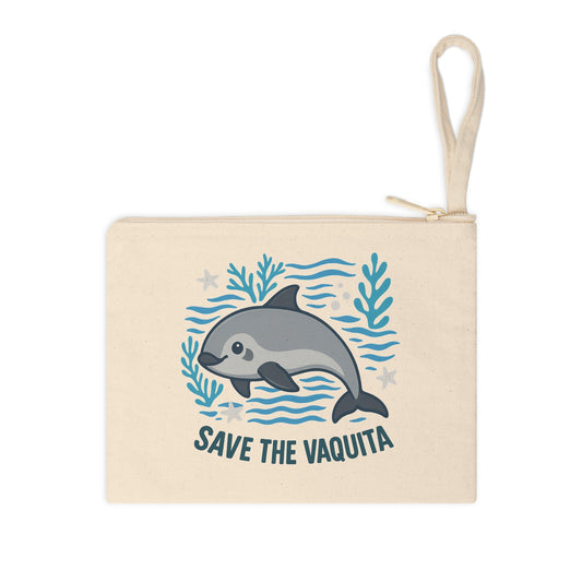 Vaquita Zip Pouch – Ocean-Inspired Accessory Bag for Animal Lovers