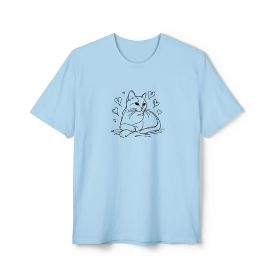 Cat with Hearts T-Shirt (60% recycled cotton)