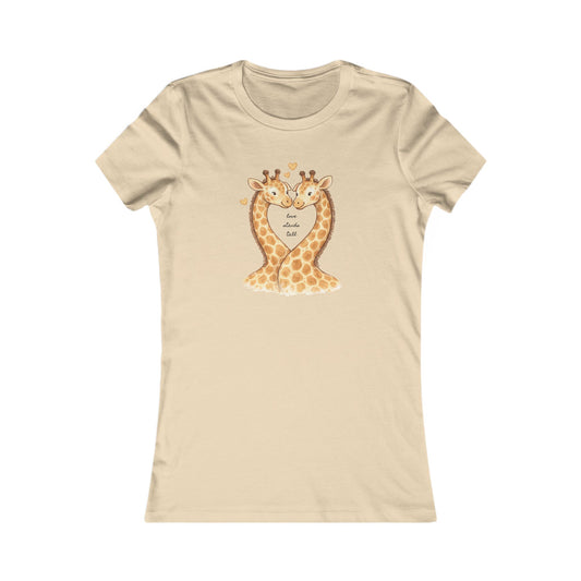 Love Stands Tall Giraffe Tee — Women's Heart-Shaped Giraffes Graphic