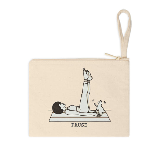 Pause - Yoga Cat Accessory Zipper Pouch