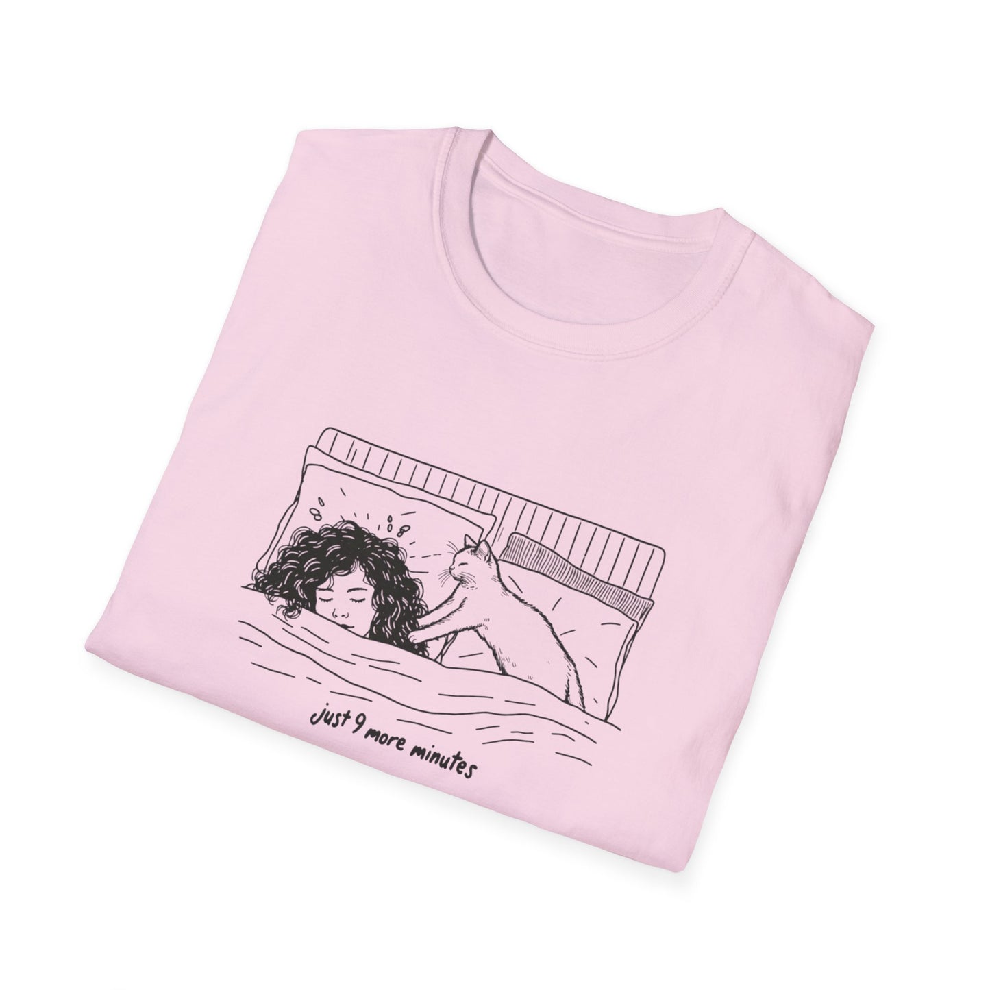 Just 9 More Minutes Cat Lover's T-Shirt – Perfect for Early Morning Snuggles