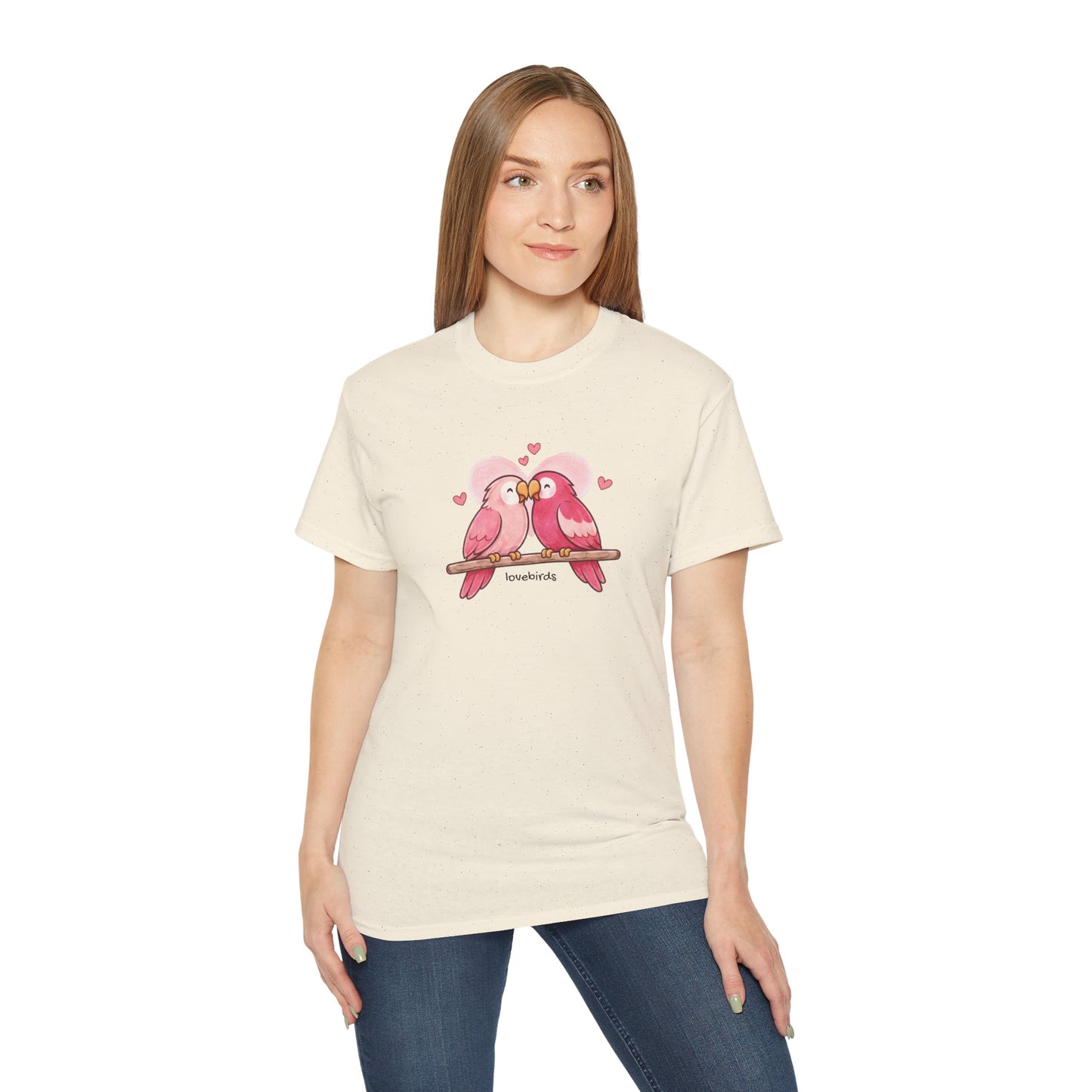 Valentine Lovebirds T-Shirt — Pair of Parrots 'Lovebirds' Tee