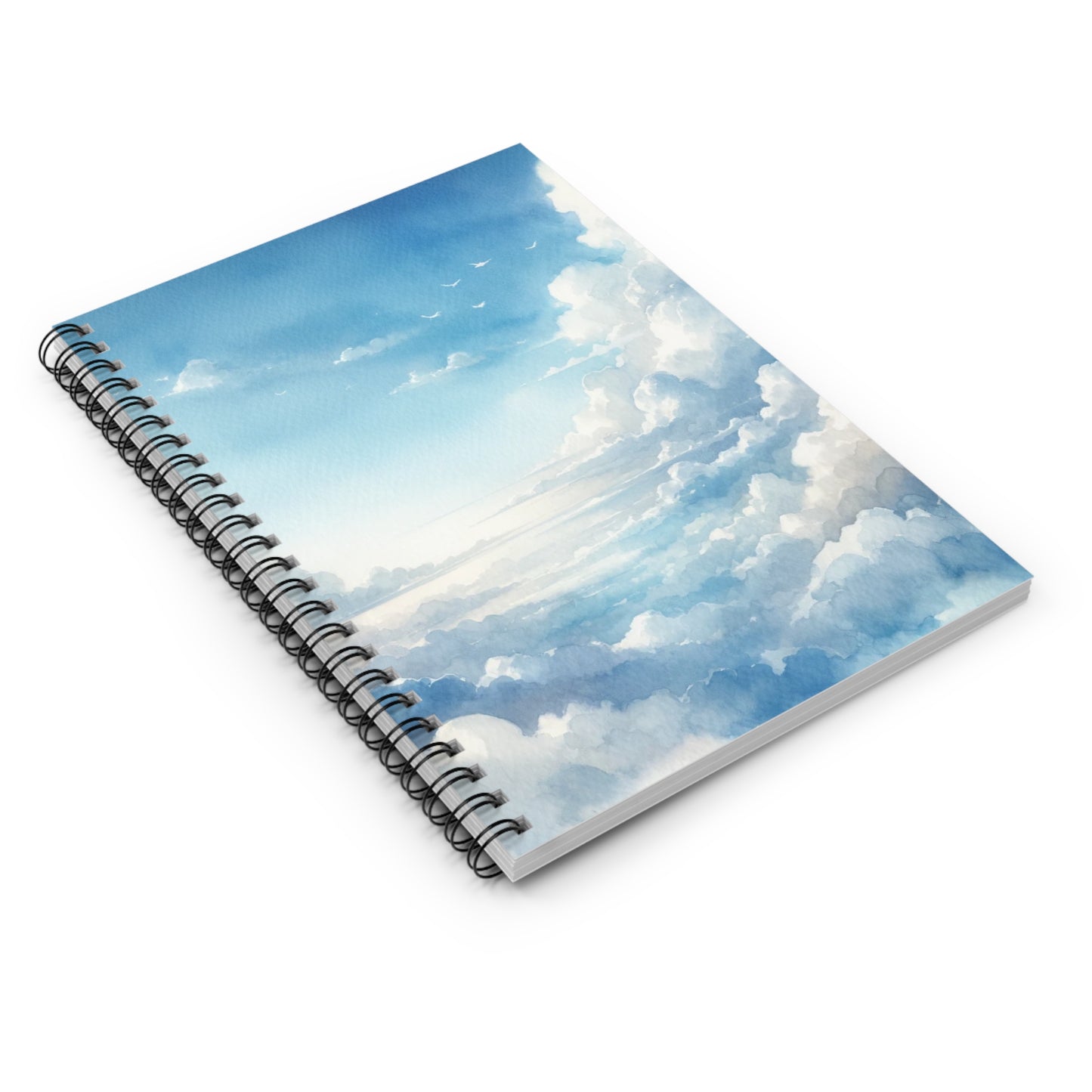 Cloudy Sky Watercolor Spiral Notebook - Ruled Line | Inspiring and Serene Stationery