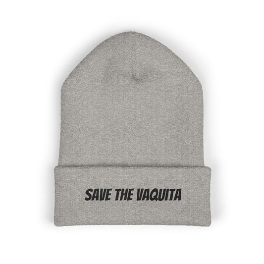 Save the Vaquita Classic Cuffed Beanie – Cozy Ocean Wildlife Embroidered Hat